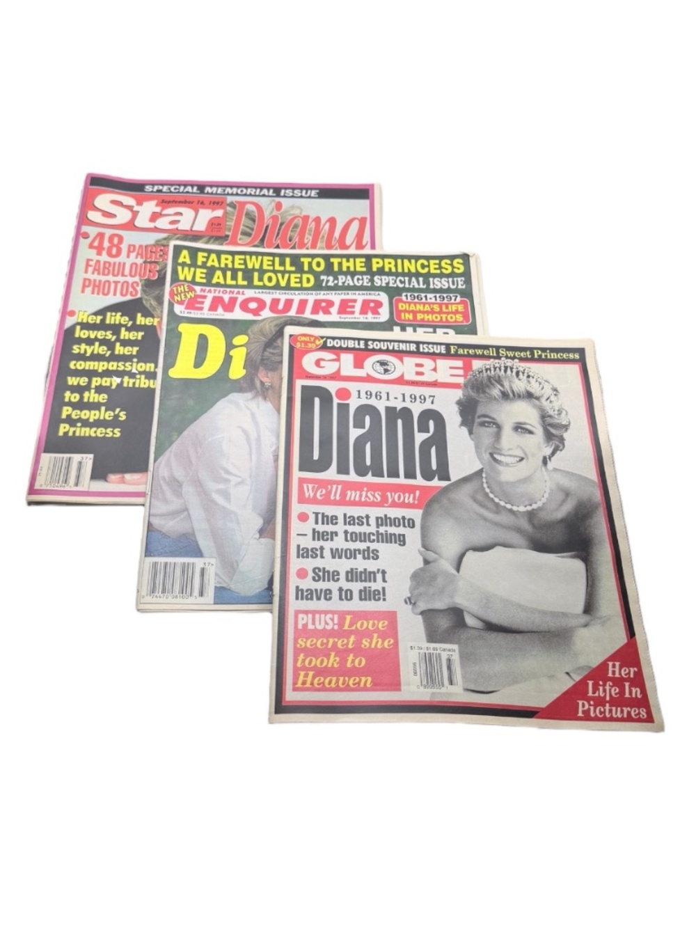 Vintage 1997 Princess Diana Memorial Magazines Lot Star Globe National Enquirer